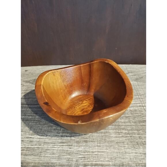 Bobby Flay Small Wooden Bowl Prep Cooking Serving Curved Wood Salt - Picture 3 of 5